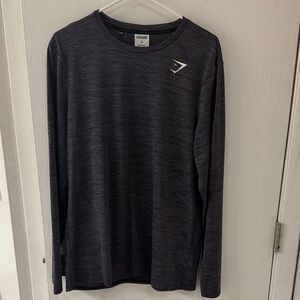 Gymshark Arrival Marl Long Sleeve Tee - Charcoal Gray